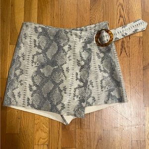 Snake Skin Belted Skort